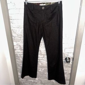 Burning torch wool wide leg textured pants sz 4 #C2